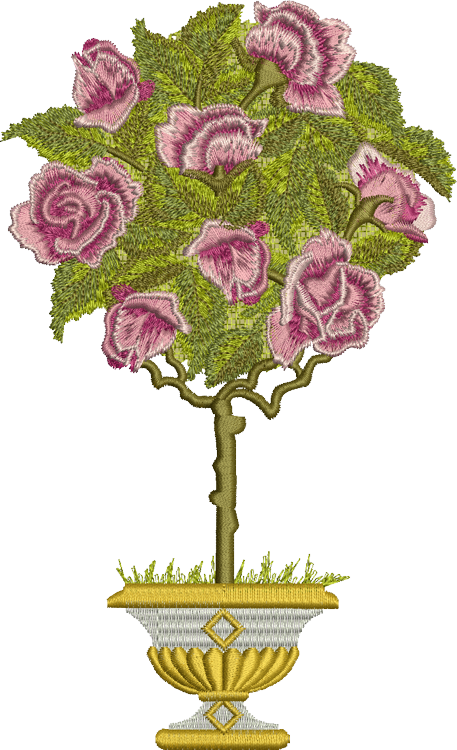 Rose Tree Embroidery Motif - 00 - Floral Illusions - by Sue Box