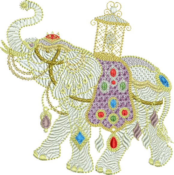 Elephant Large Embroidery Motif - 01LG by Sue Box