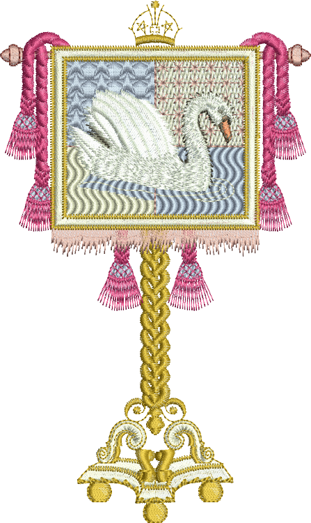 Knights Standard Embroidery Motif - 01 - A Romantic Era - by Sue Box