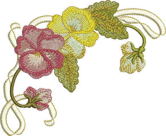 Vittoria - Floral elegance machine embroidery motif by Sue Box