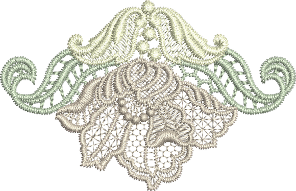 Lace - Antique Flower Small Embroidery Motif - 02 by Sue Box