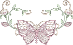 Butterfly Array Embroidery Motif - 02 by Sue Box