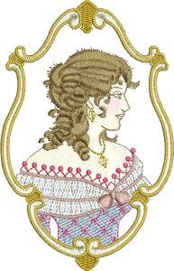 Lady Ella Rose Embroidery Motif - 02 -  A Romantic Era - by Sue Box
