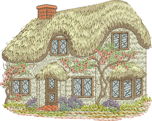 Thatched Cottage Embroidery Motif - 02 by Sue Box