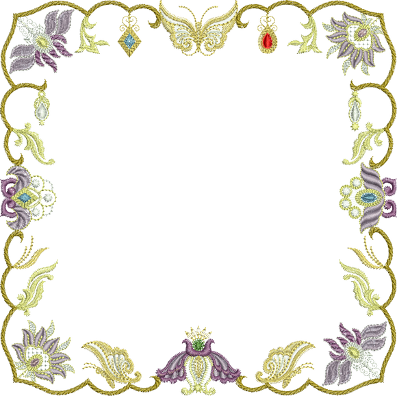 Jewel Border Large - Embroidery Motif - 03LG by Sue Box