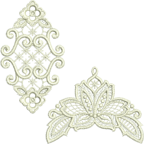 Lace - Insert and Lacy Flower Embroidery Motif by Sue Box