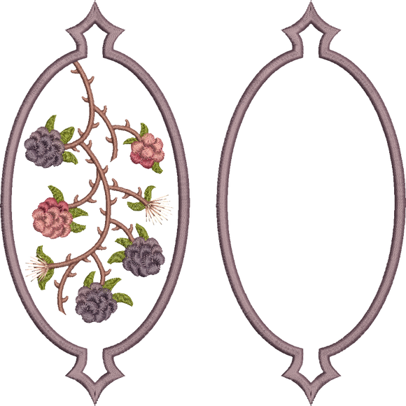 Blackberry Oval 2 and Bonus Oval Embroidery Motif - 06 by Sue Box