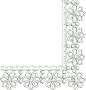 Lace Flower Corner Embroidery Motif - 07 - Classic Lace - by Sue Box