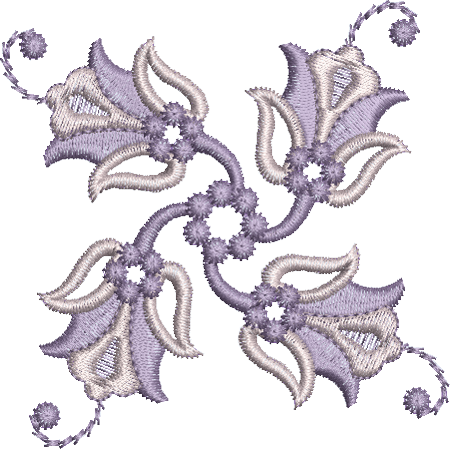 Flower Twirl machine embroidery motif by Sue Box