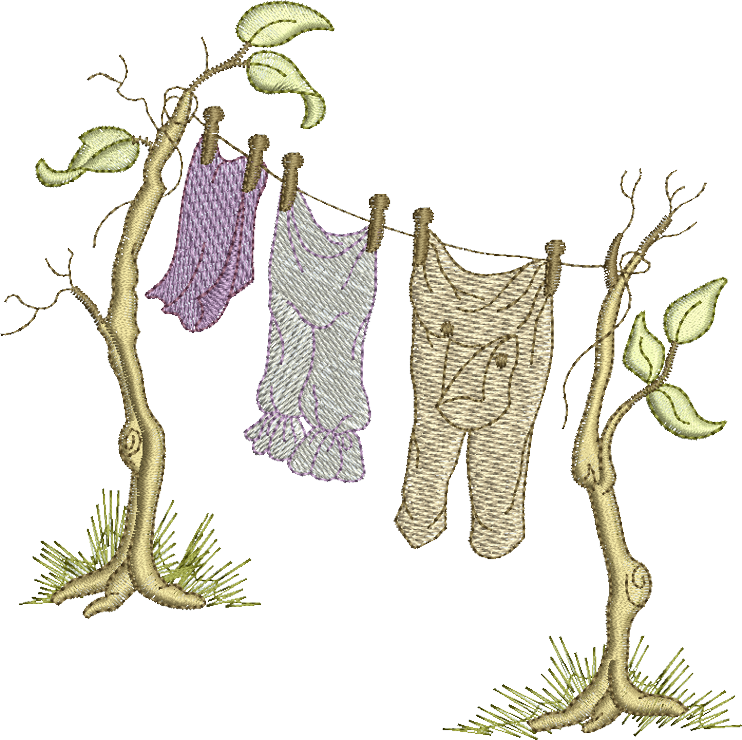 Washing Line Embroidery Motif 09 by Sue Box Sue Box Creations