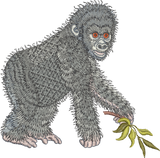 Gorilla - Ape Embroidery Motif - 10 - Zoo Babies by Sue Box