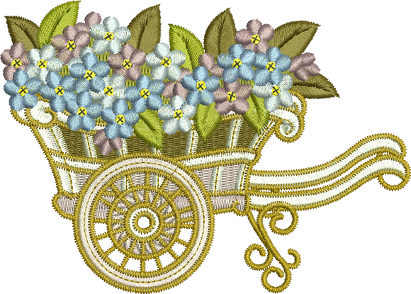 Barrow and Flowers Embroidery Motif - 14 by Sue Box