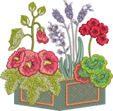 Country Flowers Embroidery Motif - 14 by Sue Box