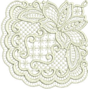 Lace Square Doily Quarter Embroidery Motif by Sue Box
