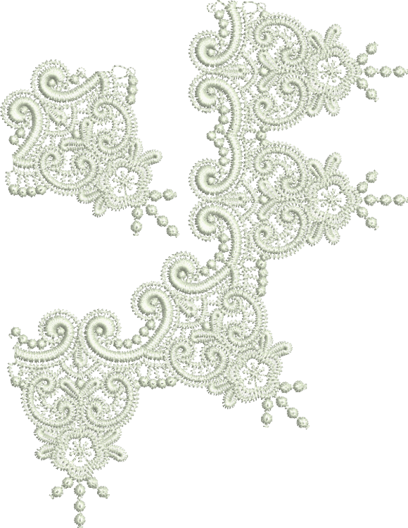 Lace Krystal Border Corners Embroidery Motif - 18 by Sue Box