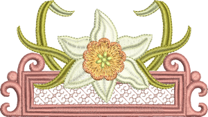 Daffodil Flower Border Embroidery Motif - 23 by Sue Box