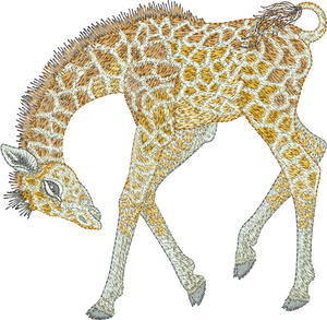 Giraffe Play Embroidery Motif - 23 - Zoo Babies by Sue Box