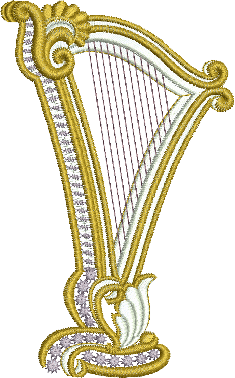 Harp Embroidery Motif - 24 by Sue Box