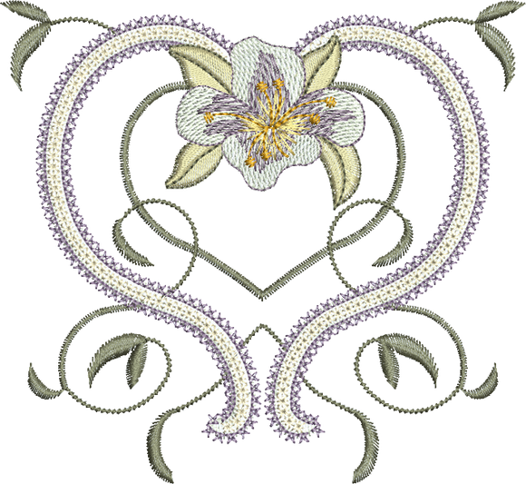 Azalea Flower Design Embroidery Motif - 25 by Sue Box