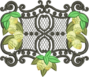 Lemons and Wrought Iron Embroidery Motif - 26 by Sue Box