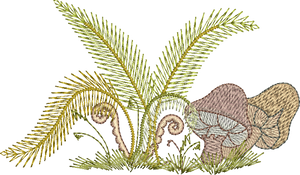 Ferns and Mushrooms Embroidery Motif - 29 by Sue Box