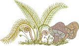 Ferns and Mushrooms Embroidery Motif - 29 by Sue Box