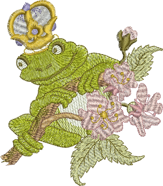 Fairy Frog Prince Embroidery Motif - 29 by Sue Box