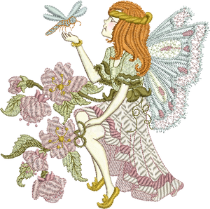 Fairy Blossom Embroidery Motif - 30 by Sue Box