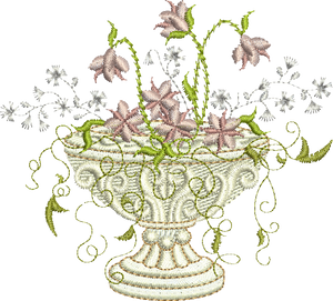 Flower Urn Embroidery Motif - 30 by Sue Box