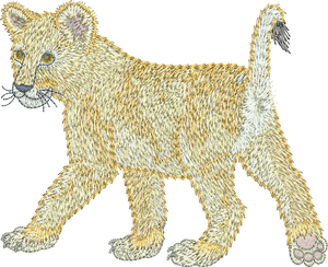 Lion Cub Play Embroidery design - 32 - Zoo Babies by Sue Box