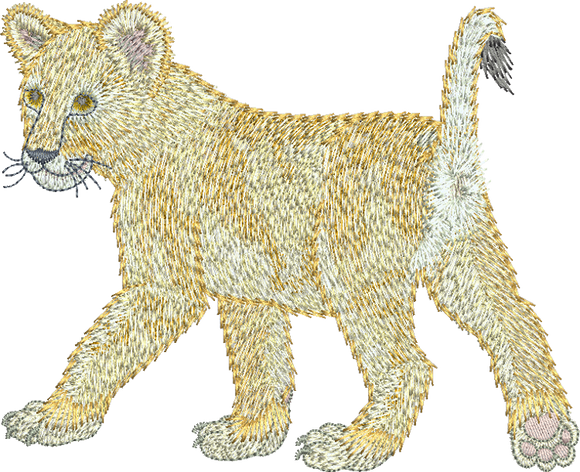 Lion Cub Play Embroidery design - 32 - Zoo Babies by Sue Box