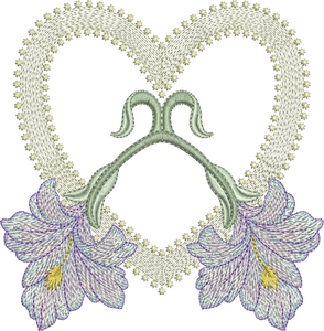 Art Nouveau Flower Machine Embroidery Motif - 03 - by Sue Box