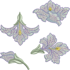 Art Nouveau Flowers Machine Embroidery Motif - 11 - by Sue Box