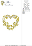 Gold Heart Embroidery Motif - 18 by Sue Box