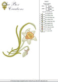 Daffodil Flower Spray Embroidery Motif - 14 by Sue Box