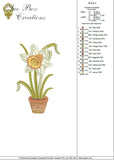 Daffodil Flower Bulb 2 Embroidery Motif - 17 by Sue Box