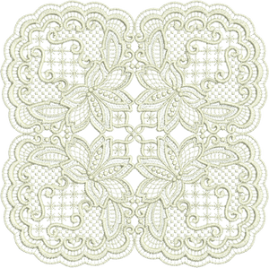 Lace Square Doily Embroidery Motif by Sue Box