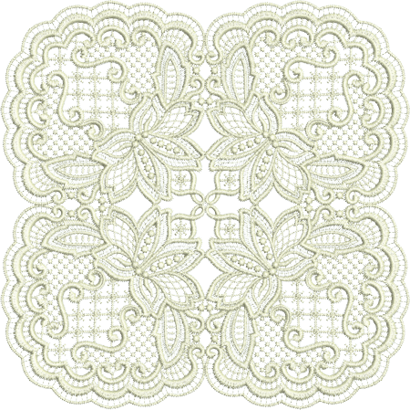 Lace Square Doily Embroidery Motif by Sue Box