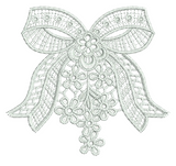 Lace Adah Bow and Flowers Embroidery Motif - 10 by Sue Box