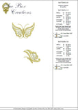 Butterfly A and Butterfly B Gold Embroidery Motifs - 11 by Sue Box