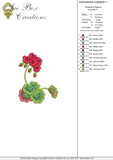 Geranium Flower Corner 1 Embroidery Motif - 17 by Sue Box