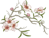 Tea Tree Branch and Flowers Embroidery Motif - Natures Pals by Sue Box