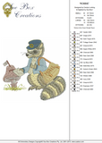Raccoon - Robbie the Postman Embroidery Motif - 28 by Sue Box