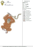 Orangutan Baby Ape Embroidery Motif - 02 - Zoo Babies by Sue Box -