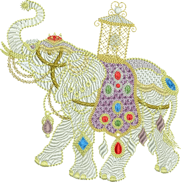Elephant Small - Embroidery Motif - 01SM by Sue Box