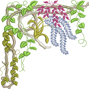 Floral Canopy-A Embroidery Motif - 01 - Zoo Babies by Sue Box
