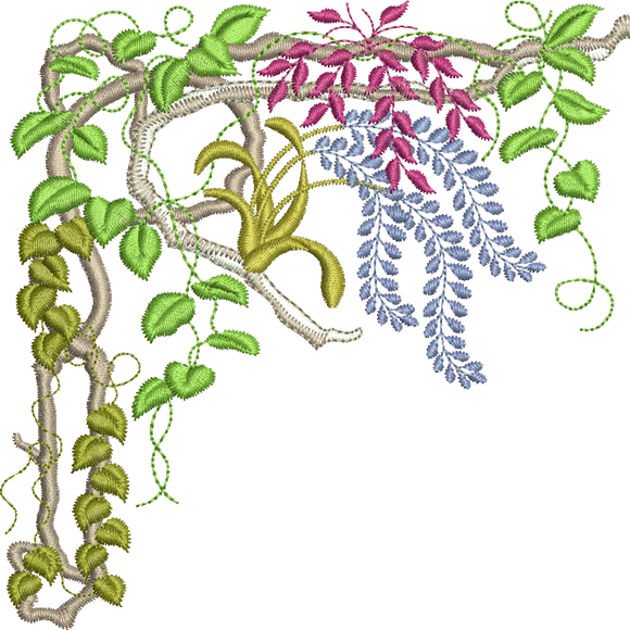 Floral Canopy-A Embroidery Motif - 01 - Zoo Babies by Sue Box