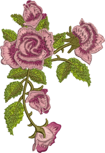 Classic Rose Garland Embroidery  01 -  Floral Illusions - by Sue Box