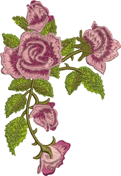 Classic Rose Garland Embroidery  01 -  Floral Illusions - by Sue Box