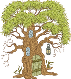 Oak Tree House Embroidery Motif - 01 by Sue Box